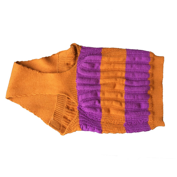 100% Wool | Dog Sweater | Colour : Grenadier and Trendy Pink | Size XL