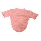 XS Organic Cotton Dog T-Shirt - Red & White | Soft, Breathable & Eco-Friendly Summer Wear for Your Furry Friend