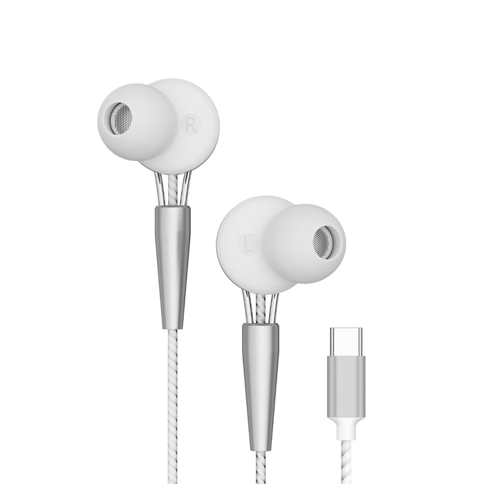 Yookie YTL-15 Wired Earphones Type-C - Black/Metal (YOOKIE-YTL15-W)