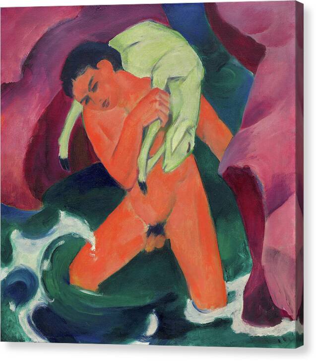 Young Boy with a Lamb - Canvas Print