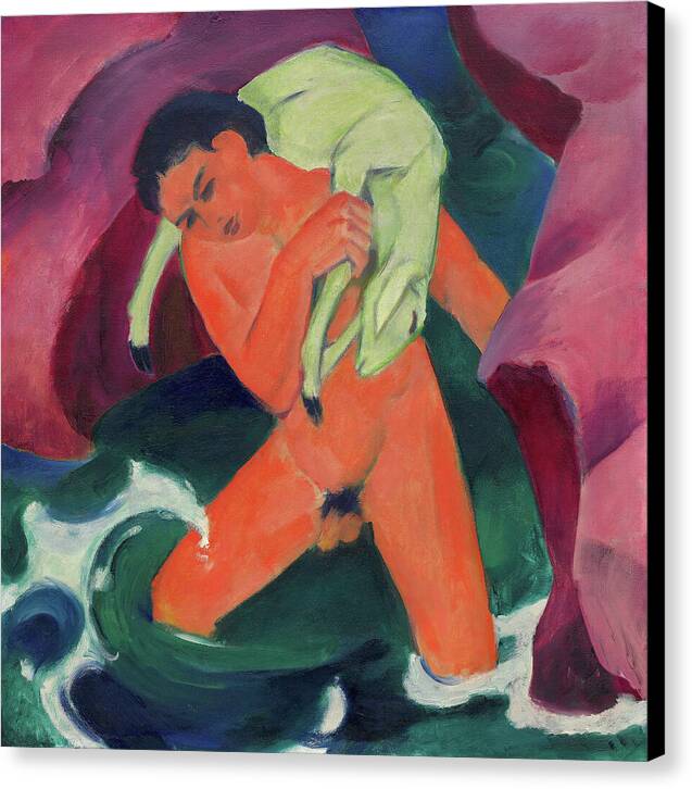 Young Boy with a Lamb - Canvas Print