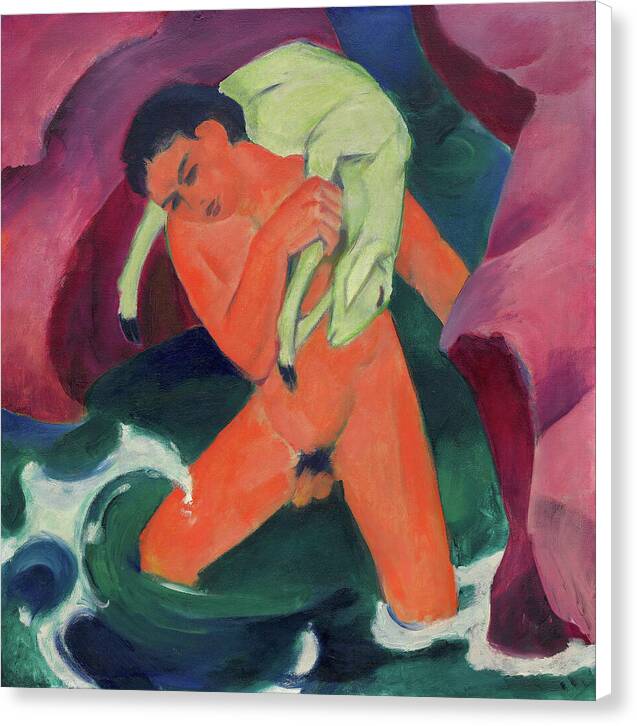 Young Boy with a Lamb - Canvas Print