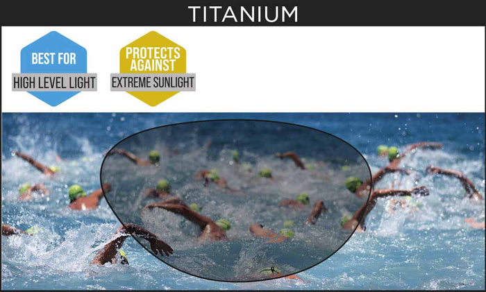 Zoggs Predator Titanium goggles in regular fit with grey, black, and mirrored pink lenses, designed for swimming.